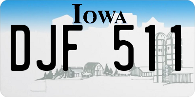 IA license plate DJF511