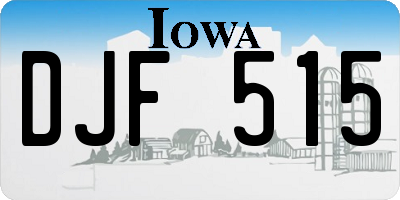 IA license plate DJF515
