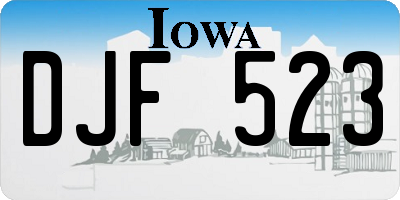 IA license plate DJF523