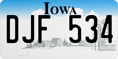 IA license plate DJF534