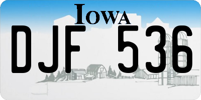 IA license plate DJF536