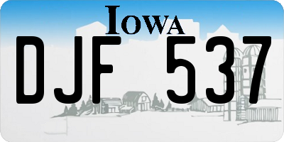 IA license plate DJF537