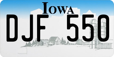 IA license plate DJF550