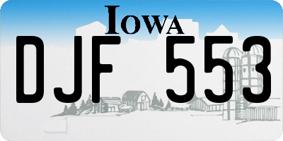 IA license plate DJF553