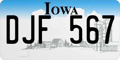 IA license plate DJF567