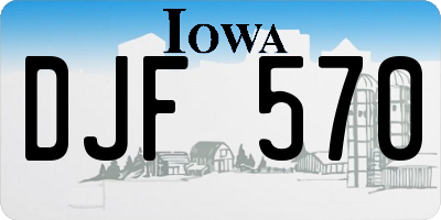 IA license plate DJF570