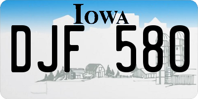 IA license plate DJF580