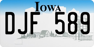 IA license plate DJF589