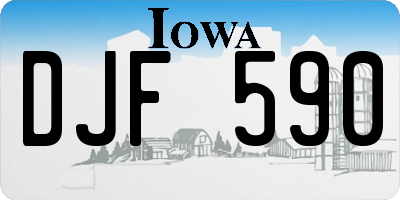 IA license plate DJF590