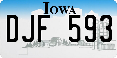 IA license plate DJF593