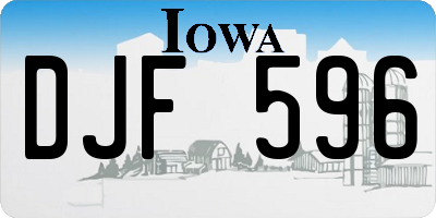 IA license plate DJF596