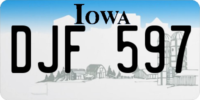 IA license plate DJF597