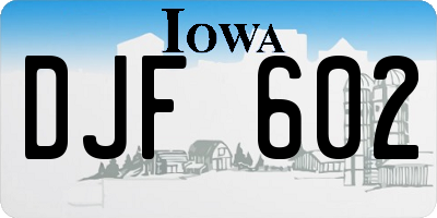 IA license plate DJF602