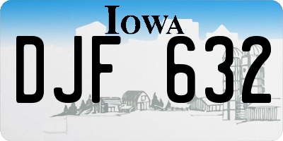 IA license plate DJF632