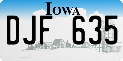 IA license plate DJF635