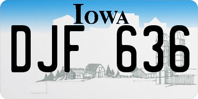 IA license plate DJF636