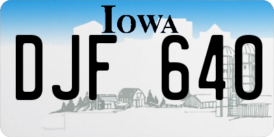IA license plate DJF640