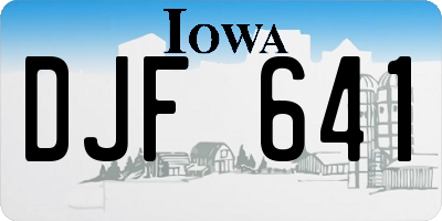 IA license plate DJF641