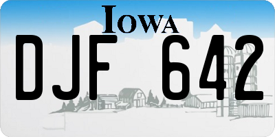 IA license plate DJF642