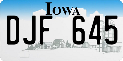 IA license plate DJF645