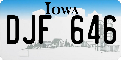 IA license plate DJF646