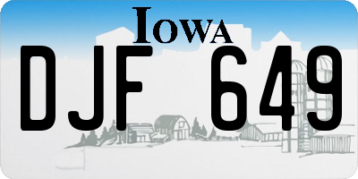 IA license plate DJF649