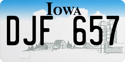 IA license plate DJF657