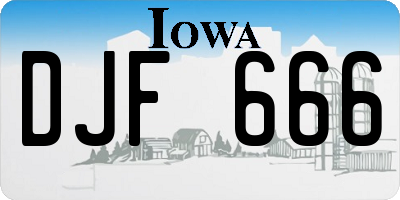 IA license plate DJF666