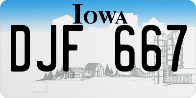 IA license plate DJF667