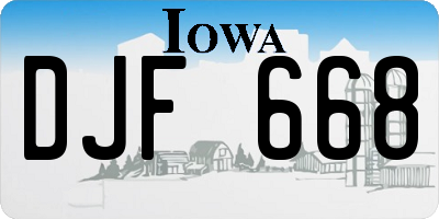 IA license plate DJF668