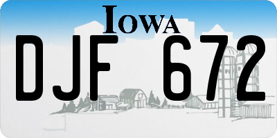 IA license plate DJF672