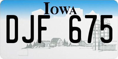 IA license plate DJF675