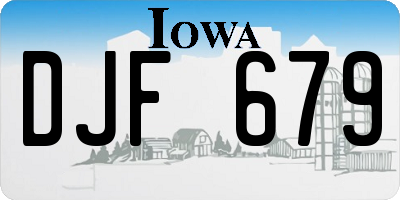 IA license plate DJF679