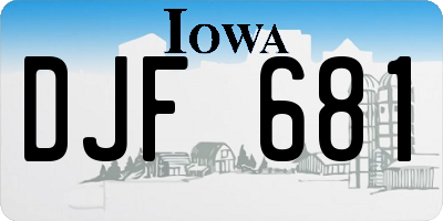 IA license plate DJF681