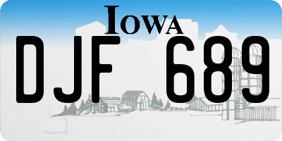 IA license plate DJF689