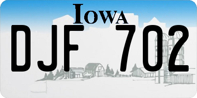 IA license plate DJF702