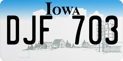 IA license plate DJF703