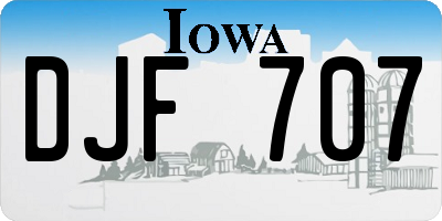 IA license plate DJF707