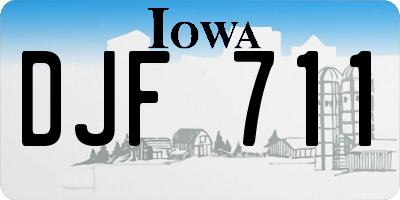 IA license plate DJF711