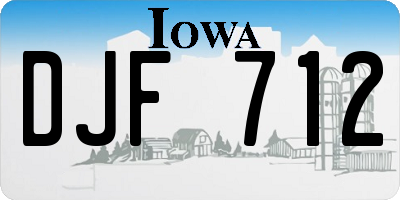 IA license plate DJF712