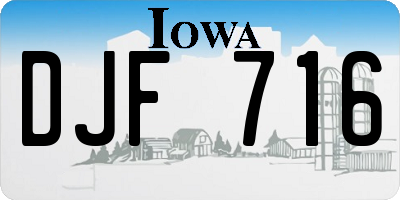 IA license plate DJF716