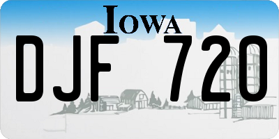 IA license plate DJF720