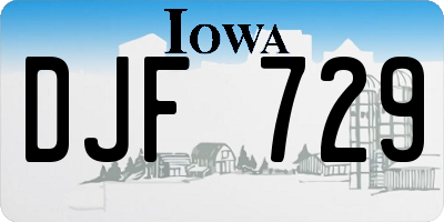IA license plate DJF729