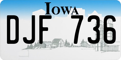 IA license plate DJF736