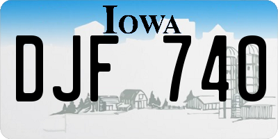 IA license plate DJF740
