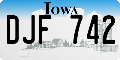 IA license plate DJF742
