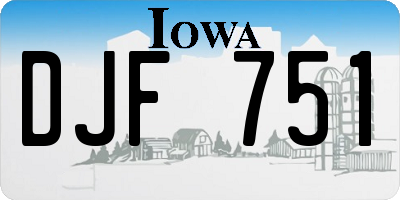IA license plate DJF751