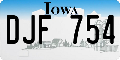 IA license plate DJF754