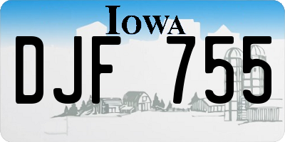 IA license plate DJF755