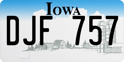 IA license plate DJF757